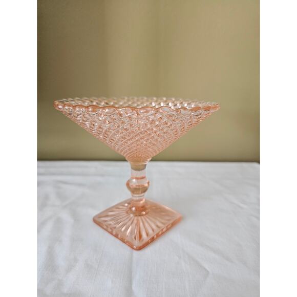 Pink Depression "Miss America" Glass Compote - Picture 2 of 5